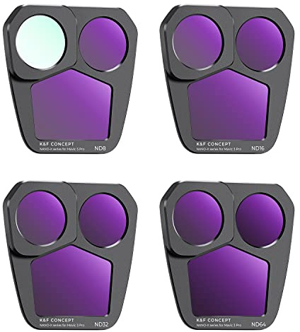 K&F Concept 4-pack ND Filter Kit for DJI Mavic 3 Pro/Pro Cine, ND8, ND16, ND32, ND64 Filter Set Drone Filters 28-layer Coating Waterproof