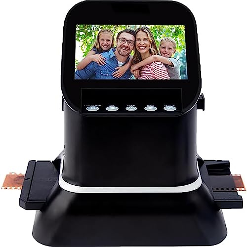 Scanner de Film numérique, Scanner de Film Haute résolution 120, avec écran LCD 4,3 '', Double Alimentation, convertit 35 mm, 135, 126, 127 Films/Diapositives/négatifs en Photos numériques JPEG