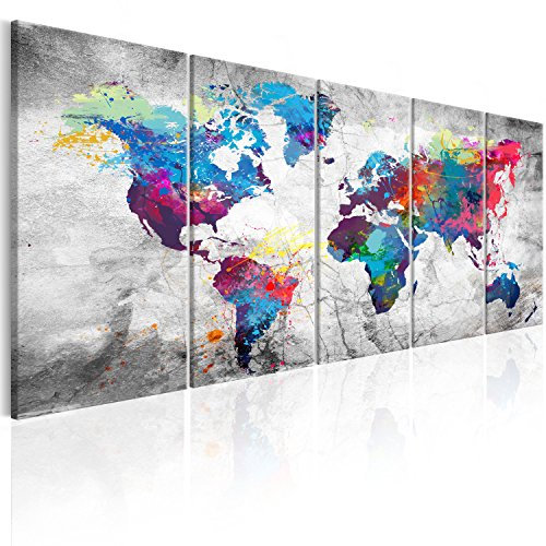 B&D XXL - Akustikbild 100x40 cm 5 tlg - Bilder Akustikschaum Schallschutz Wand Deko Kunst Akustikpaneele Wandpaneele Schalldämmung Wandbild Schallabsorber Akustikplatten k-A-0179-b-p