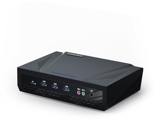 VENOEN Business Mini PC Ryzen 9 5900HX Win 11/Linux Mini Desktop PC Gaming 16GB DDR4 512GB NVME SSD, Mini Server PC with HD/DP/Type-C support 3 Monitors, 2.5Gbe Gigabit LAN, Wifi5/BT4.2, VESA