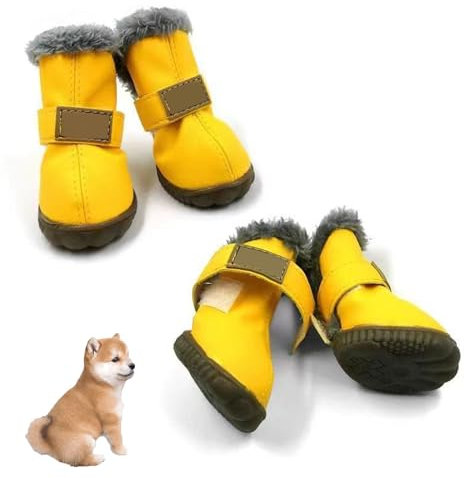 YPDOPORA Hundeschuhe Für Den Winter, Hundeschuhe Mit Rutschfester Sohle, Hundepfotenschutz Für Winter-Schneewanderschuhe, Warme wasserdichte Hundeschuhe Für Den Außenbereich,B,XXL