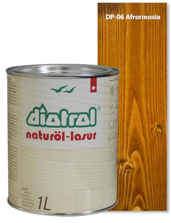 Diotrol Naturöl Lasur 1 Liter Profi Holzlasur Außen wetterfest | Natürliche & umweltfreundliche Lasur für Holz | Premium Holzschutzlasur Afromosia