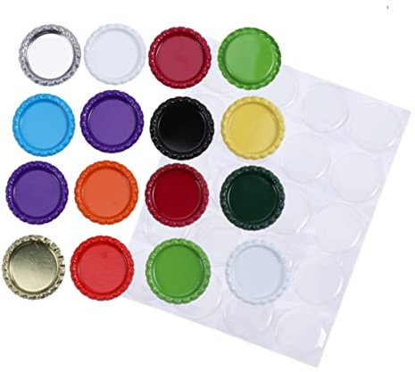 PRETYZOOM 200 Stk Edelstein-Aufkleber Wohnung Flache Flaschenverschlüsse Edelsteinaufkleber DIY-Material Zeit Material Harzflecken Bierdeckel doppelseitig Patch
