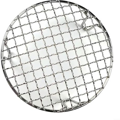 URPIZY Round BBQ Grill Mesh, Stainless Steel Non Reusable Fire Grate Barbecue Mesh with Legs, Round Steaming Cooling Rack, Cooking Grill Tools Accessories(30.5cm)