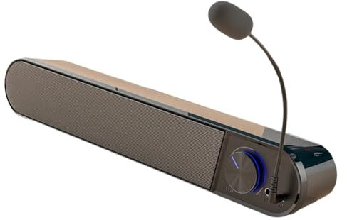 Junterone altavoz ordenador con micrófono barra de sonido de escritorio altavoces altavoz de graves para ordenador portátil altavoz PC negro