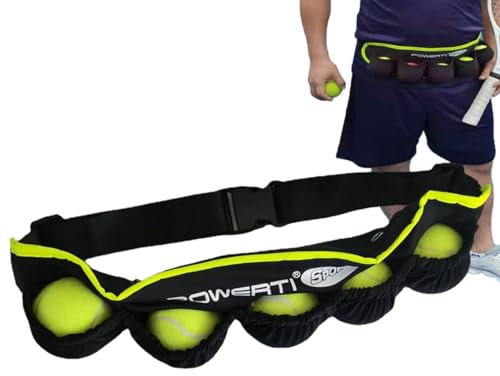 Tennisball-Gürteltasche – Fünf beladene Taillen-Hüfttaschen für Tennisbälle | Tennisballhalter Taille| Ball-Hüfttasche für Damen und Herren, verstellbare Hüfttasche, Ballhalter für Tennis, Golf