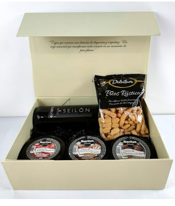 DON GOURMET, Cesta Gourmet para Regalar, Cesta Navidad, Personalizable, pate, Crema de Jamon Iberico, Crema chorizo Iberico, Vino para regalar, regañas, Regalo Profesor.