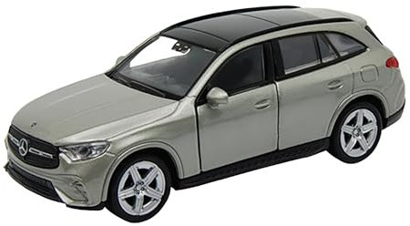 Mercedes-Benz GLC 12cm Modellauto aus Metall Modell Auto mit Rückzugmotor Spielzeugauto Welly 25 (Grau-Metallic)