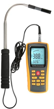 TIEOAXFT GM8903 Anemometer Portable Wind Speed GaugeTemperature Measurement USB Interface Tool Measuring Instrument 30m/s LCD Digital(8903 probe)