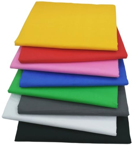 Odot 8 Pièce de Tissu à Coudre Patchwork, Paquet de Tissu en Fleurs pour Machine à Coudre, Fait à la Main Sewing Artisanat pour DIY Patchwork Fait Main (Couleur unie,50 * 50cm)