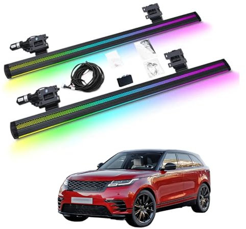 Marchepied latéral électrique Automatique avec veilleuse intégrée, Compatible avec Le Range Rover Velar à partir de 2017, Barres Nerf Plug & Play d'une capacité de 272 kg.