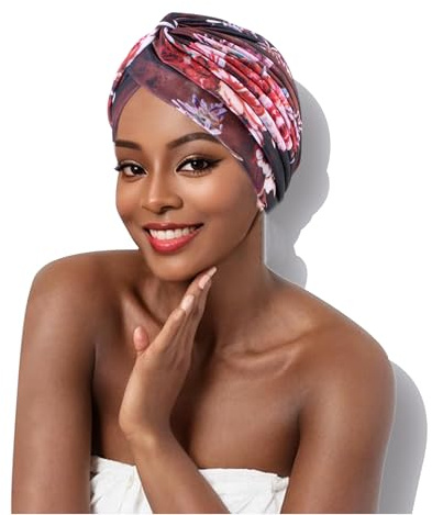 ARYIMYDP 1 Stück Turban Damen, Weicher Vorgebunden Beanie aus Baumwolle, Bequeme Plissee Kopfbedeckung als Chic Turban und Chemo Mütze für Damen