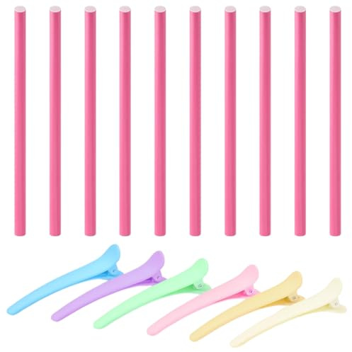 10 Pezzi Bigodini Flessibili per Capelli Senza Calore, Bigodini per Styling Capelli, Rubber Hair Rollers Curlers Magici in Schiuma Flessibile per Capelli Mossi DIY