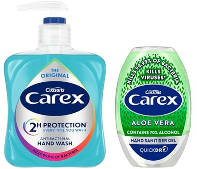 Katsy Style – Aloe Vera Antibacterial Hand Sanitiser Gel 50ml and Antibacterial Hand Wash 333ml – Liquid Soap and Quick-Dry Gel Combo Pack, Fresh Scented Hand Hygiene Essentials, Pack of 2