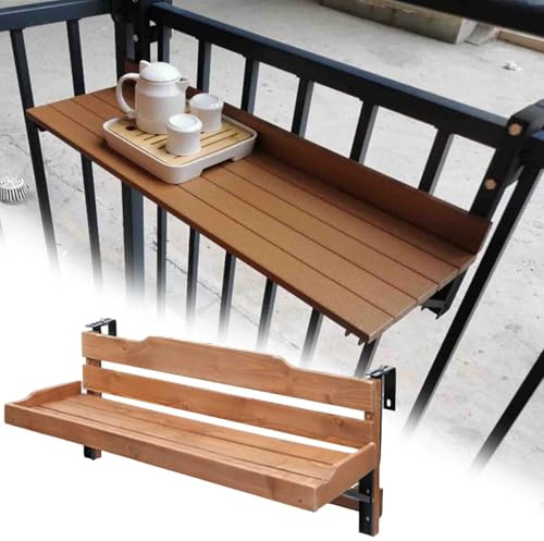 URUCHF balkontisch hängend Balkontisch Für Gärten/Innenhöfe/Terrassen, Zusammenklappbarer Balkongeländertisch, Balkon-Hängetisch, Tisch Für Aufhängen Auf Dem Balkon(L 120 CM/47 IN)