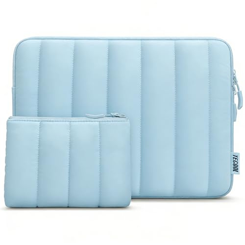 TECOOL Puffy 14 inch Laptop Sleeve Protective Case 14 Inch For 14” Lenovo HP EliteBook Pavilion Acer Dell Chromebook Notebook, Macbook Air 15 M5 M4 M3 2026-2023 Shockproof Splash-resistant Bag,Blue