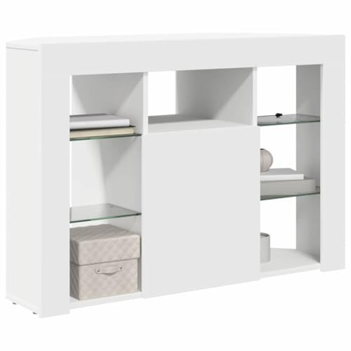 vidaXL Eck-LED-TV-Schrank 100x40x68cm Weiß Holzwerkstoff