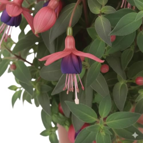 Pendientes de la Reina Fucsia Colgante Natural para Balcón con Floración Elegante DECOALIVE