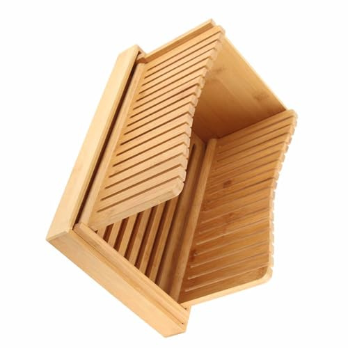 Yinhing Affettatrice Pieghevole per Pane Fatto in Casa Utensile per Tagliare il Pane con Piatto per Pangrattato Compatto e Facile da Riporre
