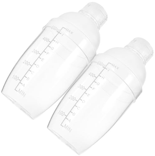 INOOMP 2 Cocteleras de Plástico PC de 500ml con Escala para Cócteles y Vino, Mezcladoras y Coladores Ideales para Cocktail Ocasiones
