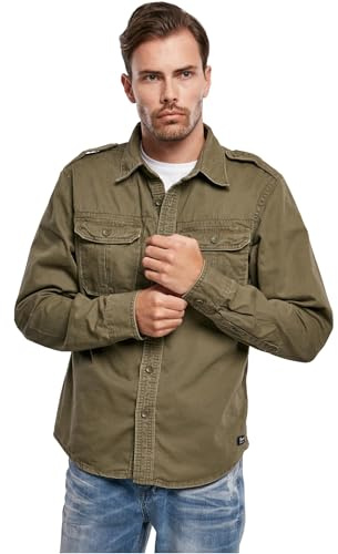 Brandit Vintage Shirt Long Sleeve, Color: olive, Size: 4XL