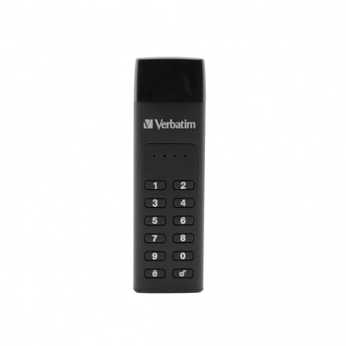 VERBATIM Keypad Secure USB-Stick I USB Type-C I 64GB I Speicherstick mit Passcodeschutz & Verschlüsselung I inkl. USB-C Verlängerungskabel I USB Typ-C für Laptop Notebook & Co I schwarz