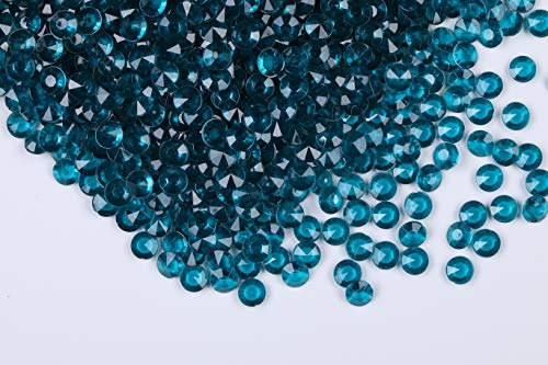 Gintoaria 2000 Stück/Packung Hochzeit Tisch Acryl Diamant Streukristalle Konfetti Acryl Edelsteine Vase Füllstoffe Strass für Hochzeit Brautdusche Vase Perlen Dekorationen (8 mm, Türkis)