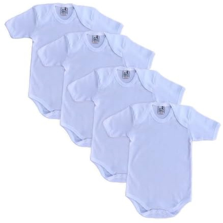 ZZZ ZZZ PETITE ABEILLE Made in Italy-4 Body per Neonato con Manica Corta/Lunga in Caldo Cotone (corta,24)