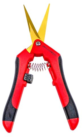 Bloomstar by Crescience Crop & Trim N°1 Gartenschere Pflanzenschere mit ergonomischen Griffen Baumschere mit gebogene Klingen und Titan-Antihaftbeschichtung Rosenschere