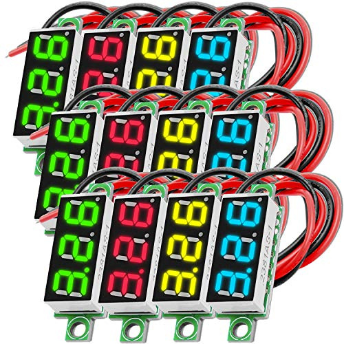 AZDelivery 3 x 0,28 pollici Mini Voltmetro Digitale con Display a LED a 7 Segmenti 2.5V - 30V, Display di Tensione, Modulo Voltmetro compatibile con Arduino incluso un E-Book!