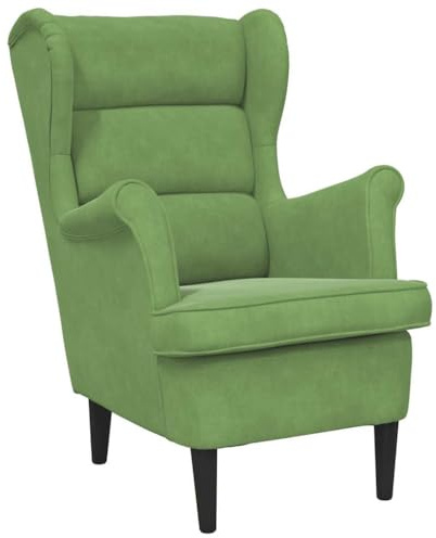 vidaXL Sessel, Relaxsessel mit gepolstertem Sitz Armlehnen, Fernsehsessel Loungesessel für Wohnzimmer, Polstersessel Ruhesessel, Hellgrün Samt