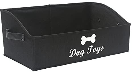 Morezi Hundespielzeug Aufbewahrungsbox,geeignet zum Aufbewahren von Heimtierspielzeug,Hundekleidung,Hundedecken und anderem Heimtierbedarf-Schwarz