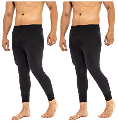 Heat Stoke®️ Men's Thermal Long John Trouser Warm Base Layer Black Charcoal S,M,L,XL,XXL (UK, Alpha, XL, Regular, Regular, Pack of 2 Long John Black)