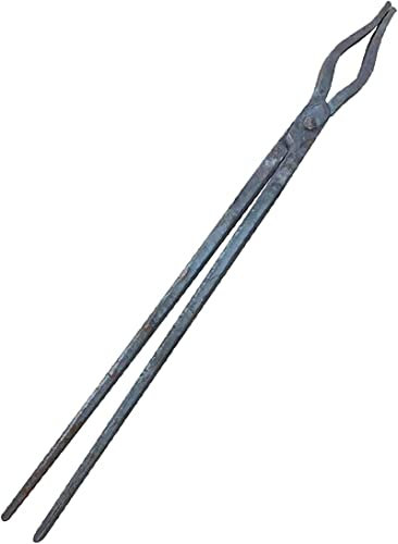 Tenazas de herrero,Tenaza de forja Ponga de herrero Ponga plana Ponga de herrero Agranse redondeado de nariz Tong 40-100 cm Ponga de herrero for un cuchillo de ánimo Forja de herrero, 50 cm
