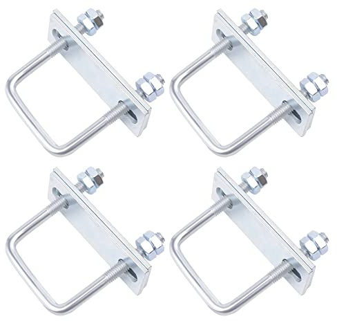 U-Schrauben Bolzen 4 Stück U-Bolzen M8 U-Bügel Quadratische BüGelschraube | mit Muttern und Unterlegscheiben U Bolzen Verschluss für Abschleppen von Autos Schiffen Reparatur M8x50x80mm