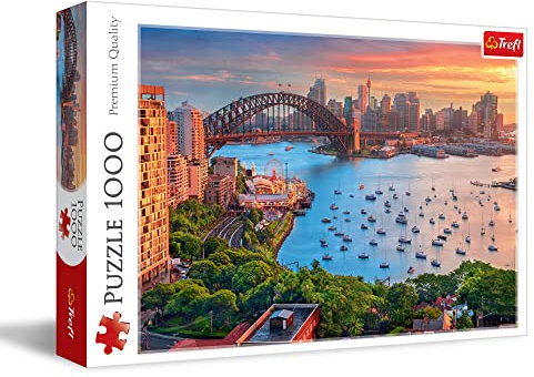 Trefl - Sydney, Australien - Puzzle 1000 Elemente - Stadtpanorama, Malerische Bucht, DIY-Puzzle, Kreative Unterhaltung, Spaß, Klassische Puzzles für Erwachsene und Kinder ab 12 Jahren