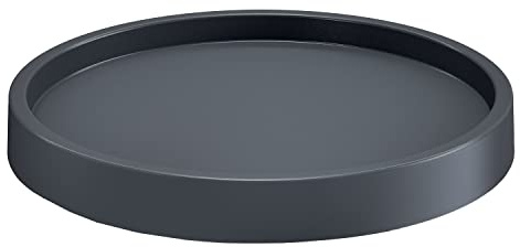 Sottovaso Tondo Ø29 Bordo per Trattenere l'Acqua con Ruote 360° Design Moderno Colore Nero in Plastica