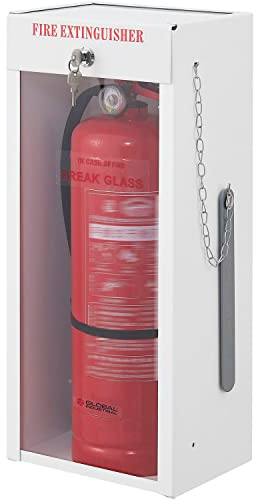 Global Industrial Lockable Steel Fire Extinguisher Cabinet with Breakable Glass Window, Surface Mount, Fits 2-1/2 to 5 Lbs. Extinguishers, 6W x 6D x 20H