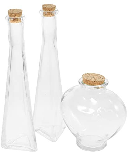 FOMIYES Unity Sand Set 3Pcs Bodas Kit De Ceremonia De Arena Torre Transparente Y Jarrón En Forma De Corazón con Tapa Frascos Decorativos De Vidrio Botella De Deriva Decoración De Botella