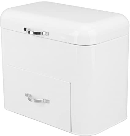 Portapane in Ferro con 2 Ripiani, Contenitore Extra Grande per Pane Rustico e Prodotti da Forno