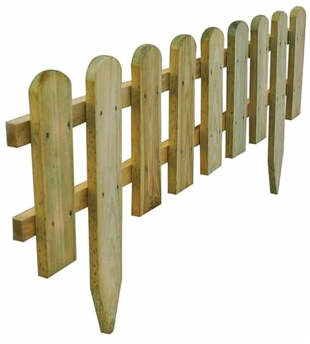 Natural Wooden freestanding Picket Fence Panels - Natural Wood Color Decorative Logs for Patio Guest Houses Garden Fence Garden Edging Border (99cm x 40cm) (1X Picket Border Fence)
