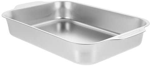 CIYODO Commercial Stainless Steel Roasting Pan Serving Tray for Fish Grilled Lobster Catering Hotel Pan Induction Hob Oven Compatible