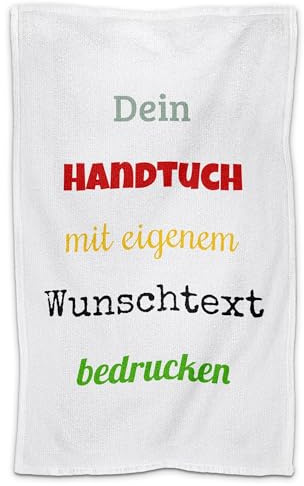 Print Royal PR Personalisiertes Gäste-Handtuch mit Name oder Text - Handtuch Bedrucken - Geschenke zum Einzug, Geburtstagsgeschenk, Muttertag, Vatertag | Fotohandtuch, 30 x 50 cm Hochformat