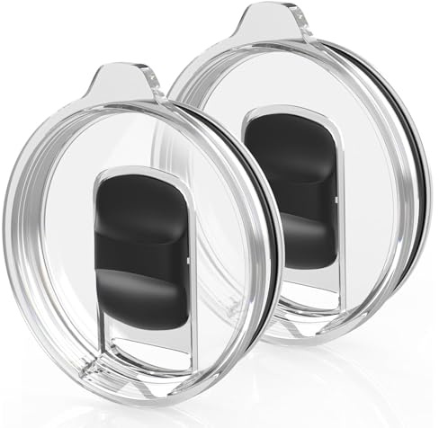 2 Pack Tumbler Lids for Yeti 20 oz Magnetic Replacement Covers, for 20 oz Tumbler, 10/24 oz Mug, 10 oz Lowball, 16 oz Pints, for Rambler/Ozark Trail/Old Style Rtic