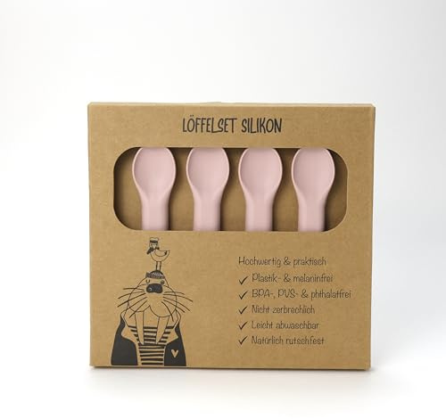 So&So Silikon Baby Esslernlöffel–4er-Pack BPA-freie Lernlöffel mit weicher Spitze für Kleinkinder–Baby-Training Löffel für Selbstfütterung, beißfest, ideal für-Led Weaning