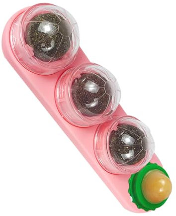 BELLIFFY Natürliche Katzenminze Ball Spielzeug Kauspielzeug Für Katzen Und Kätzchen Essbare Katzenspielzeug Bällchen Zur Zahnreinigung Und Spielerischen Entspannung Rosa Zubehör