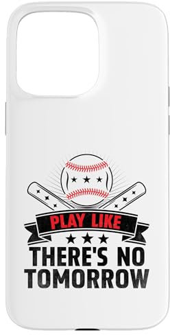 Coque pour iPhone 15 Pro Max Jouez comme il n'y a pas de tomorrow Catcher Pitcher Softball