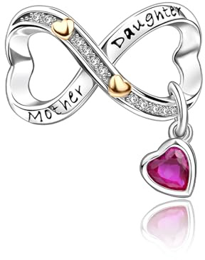 YUMINN Mama und Tochter Unendliche Liebe Charms 925 Sterling Silber für Armbänder und Halsketten Dangle Anhänger Perlen Schmuck Geschenke für Damen