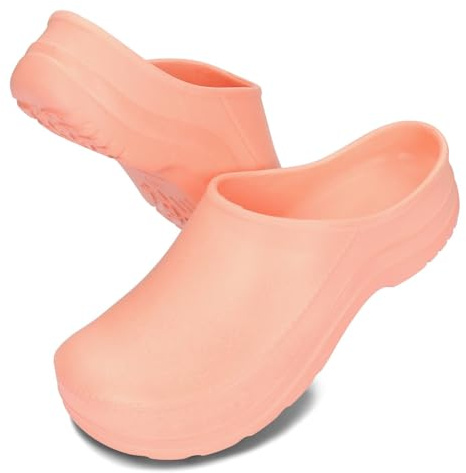 BeComfy Zoccoli da giardino leggeri Donna Uomo Zoccoli in gomma Zoccoli in EVA Scarpe da giardino comode Estate G. 36-46 EU (Pesca, Sistema Taglie Calzature EU, Adulto, Numero, Media, 39)