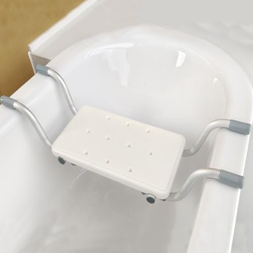 Sedile da bagno per anziani Sedile da doccia Panca da doccia per bagno, Tavole da bagno estensibili da 72-82 cm Portata 136 kg Sedile da bagno, alluminio, sedile da doccia antiscivolo, bianco
